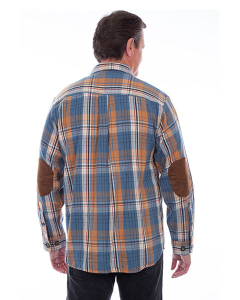 mens plaid shirt with elbow patches