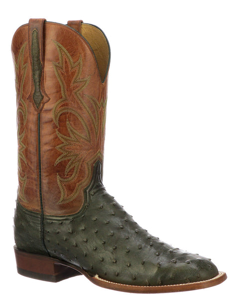 Los Altos Men's Full Quill Ostrich Motorcycle Boots