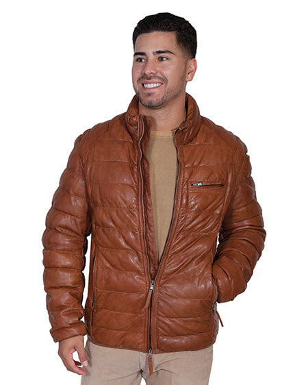 Men's Ribbed Leather Jacket