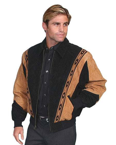 Men's Two-Toned Boar Suede Jacket