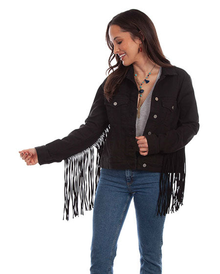 Women's Denim Fringe Jacket