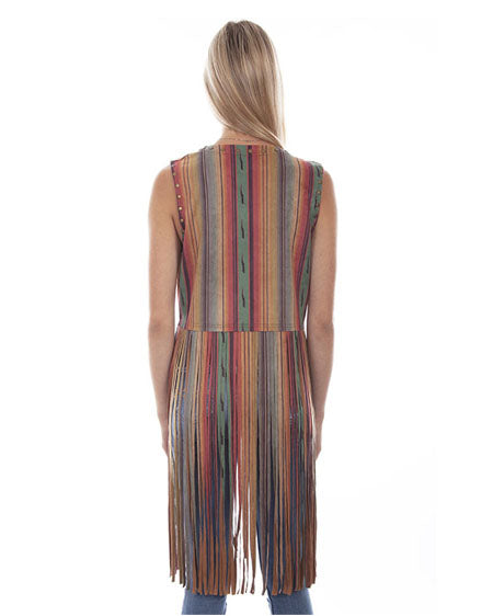 Hc764 - Microfiber Serape Fringe Vest