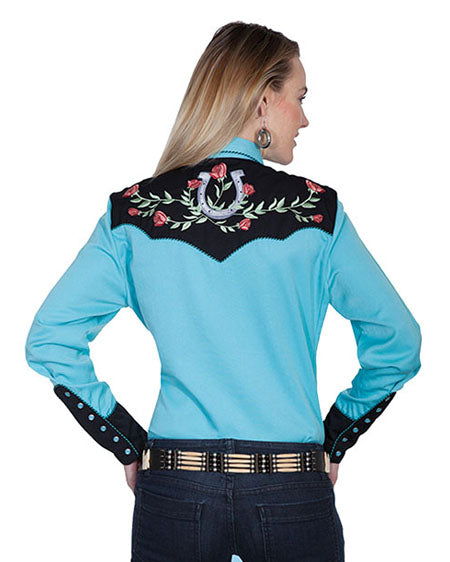 Women's Horse Shoe Embroidered Blouse