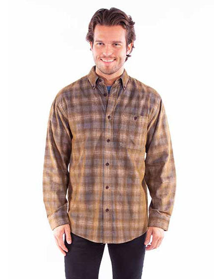 Men's Corduroy Plaid Shirt