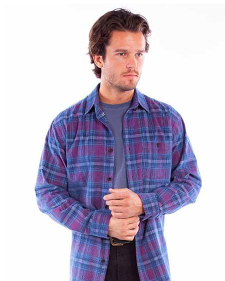 Men's Corduroy Plaid Shirt