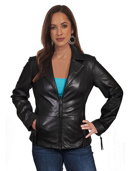 Women's Lambskin Zip Front Blazer