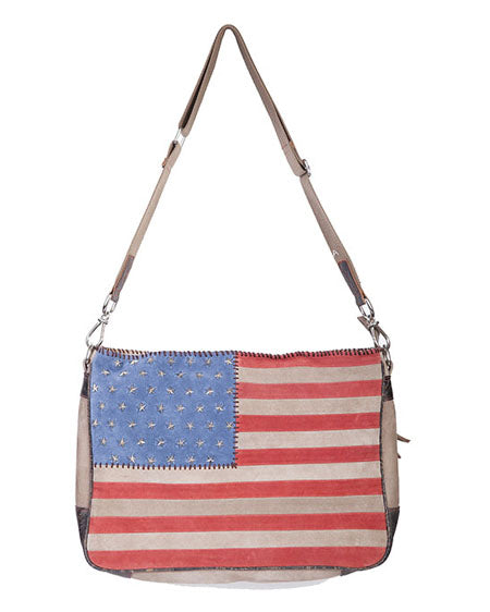 Women's Large Suede Flag Handbag