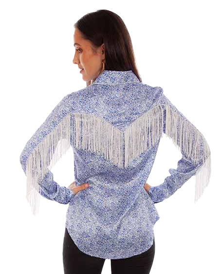 Women's Fringe Floral Print Blouse