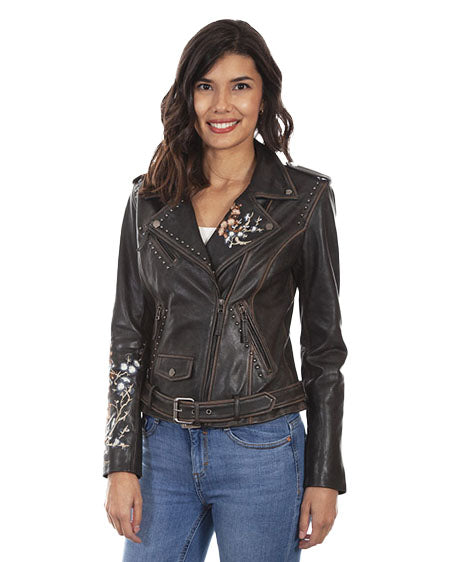 Women's Floral Motorcycle Jacket