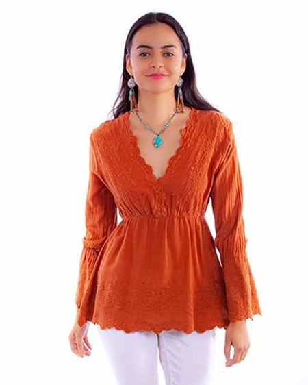 Women's Peruvian Cotton Bell Sleeve Top