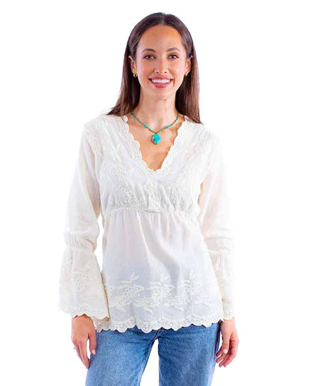 Women's Peruvian Cotton Bell Sleeve Top