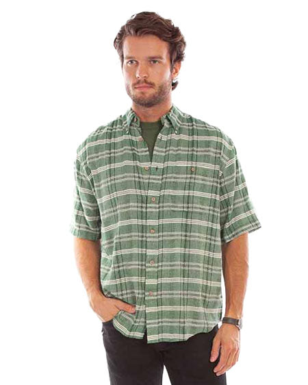 Men's Worn Out Plaid Shirt