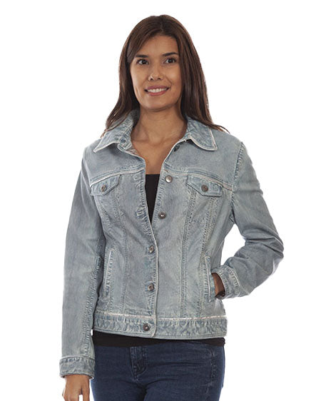 Women's Lambskin Leather Jean Jacket