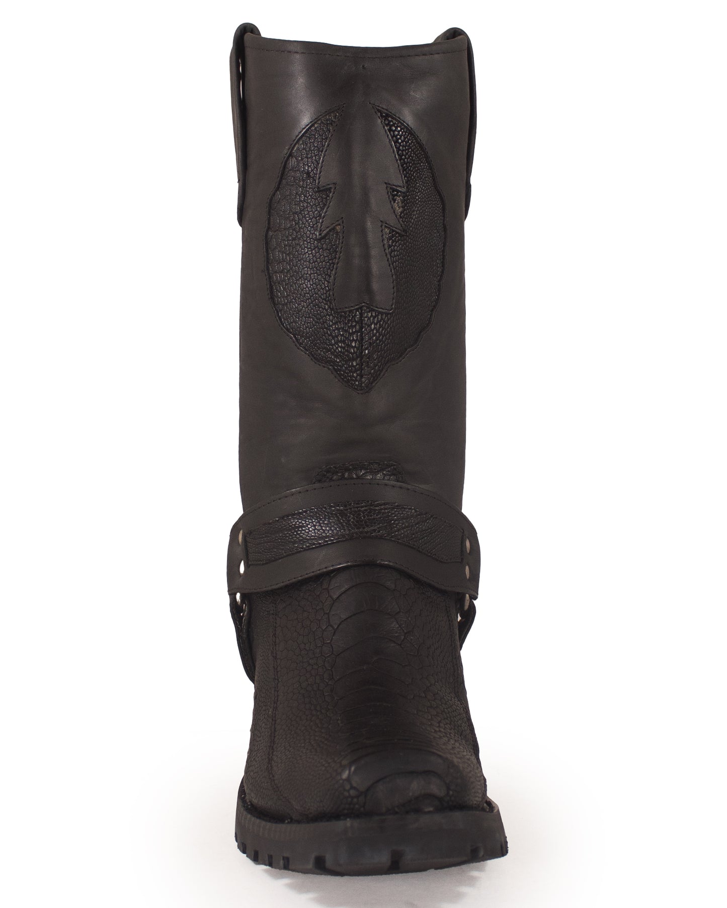 Men's Ostrich Leg Biker Boots