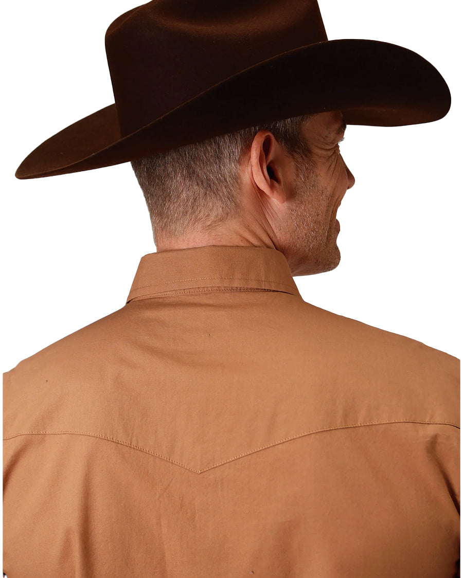 Men's Solid Poplin Western Shirt