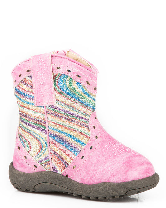 Infants' Cowbabies Glitter Swirl Western Boots