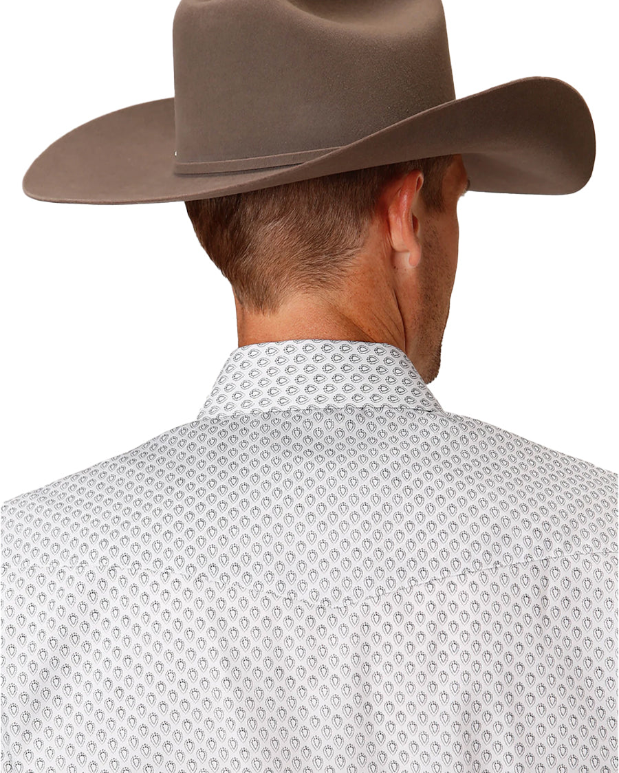 Men's Teardrop Print Western Shirt