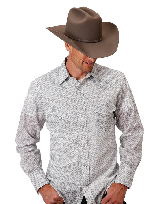 Men's Teardrop Print Western Shirt