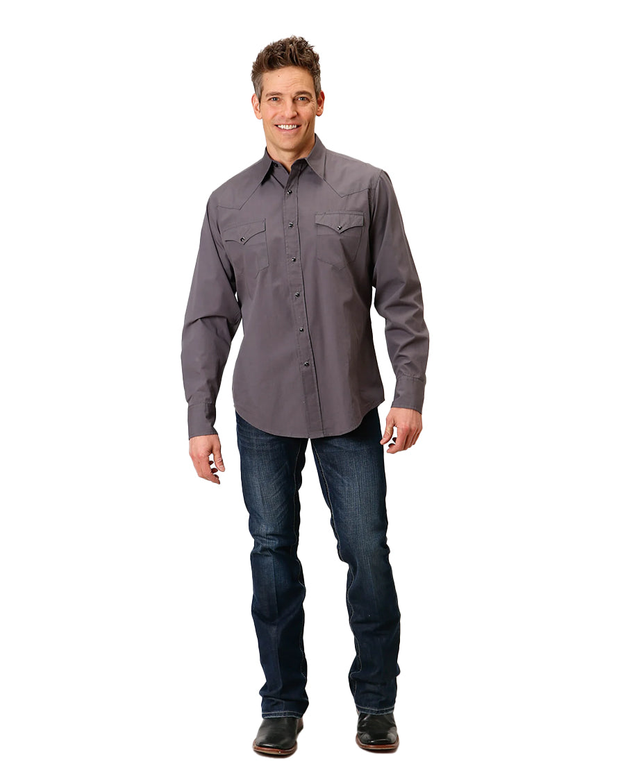 Men's Solid Poplin Western Shirt