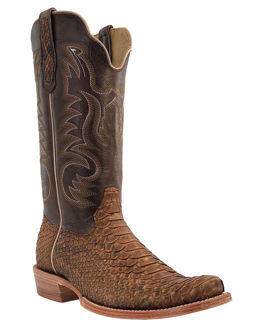 Men's Beige Sueded Exotic Western Boots