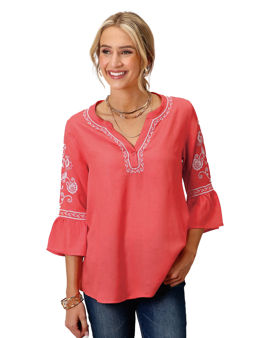 Women's Rayon Challis Peasant Blouse