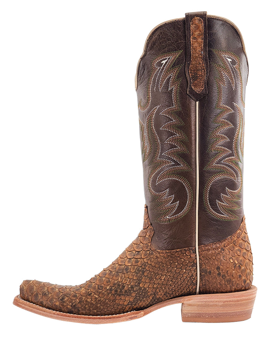 Men's Beige Sueded Exotic Western Boots