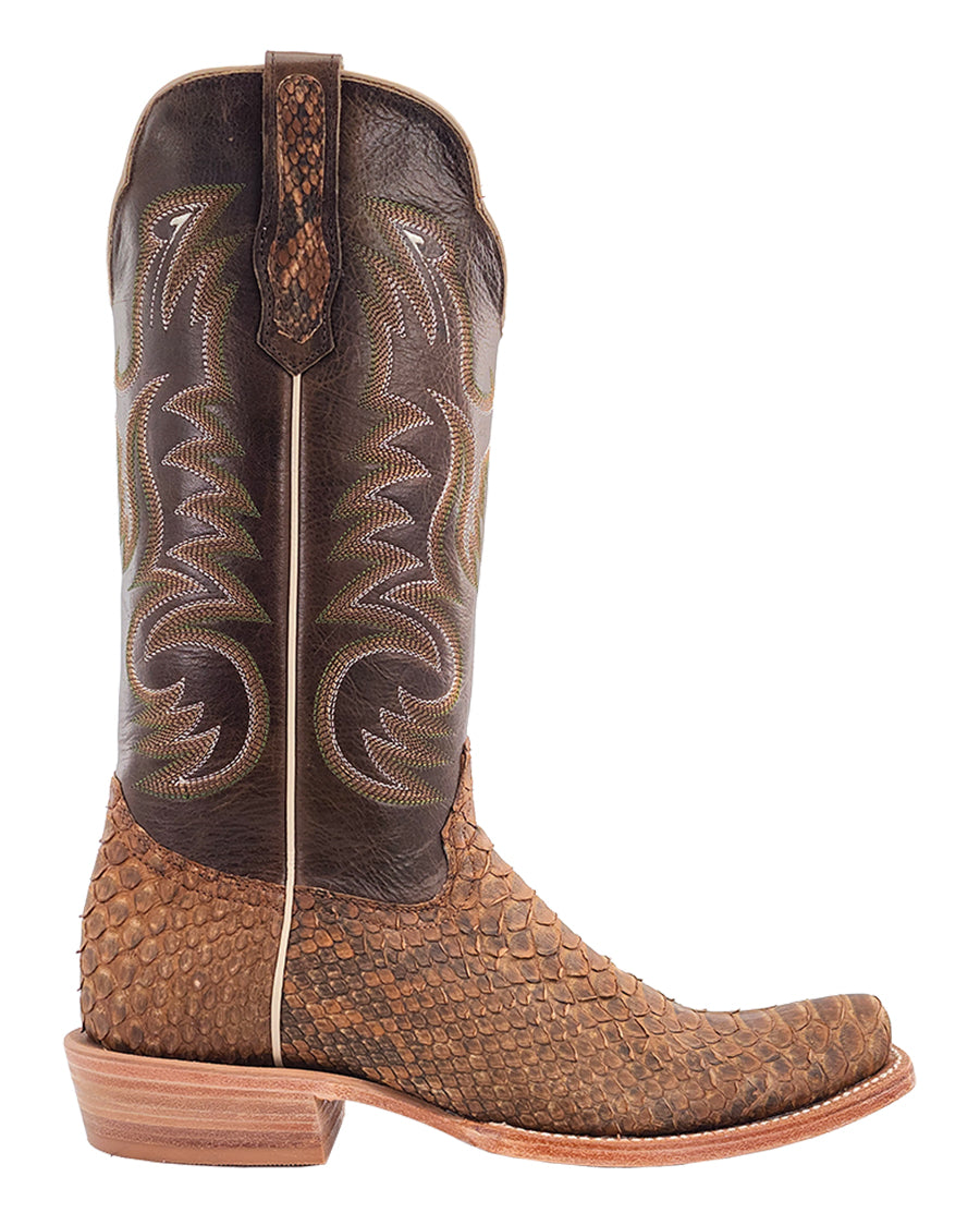 Men's Beige Sueded Exotic Western Boots