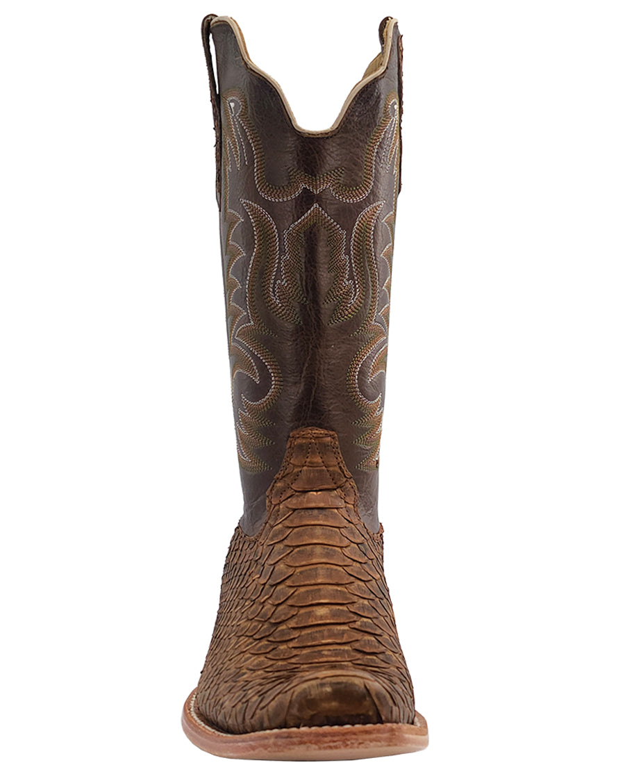 Men's Beige Sueded Exotic Western Boots