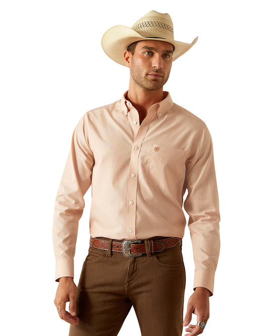 Men's Wrinkle Free Solid Fitted Shirt