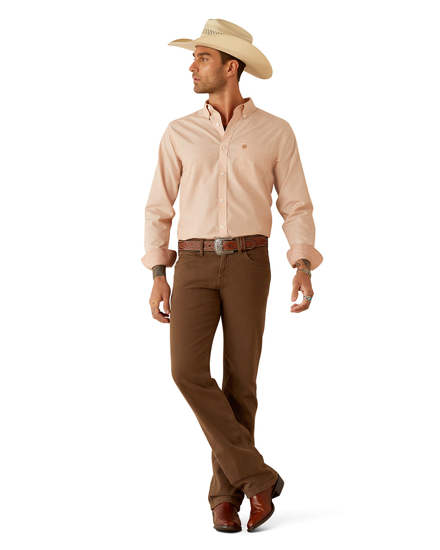 Men's Wrinkle Free Solid Fitted Shirt