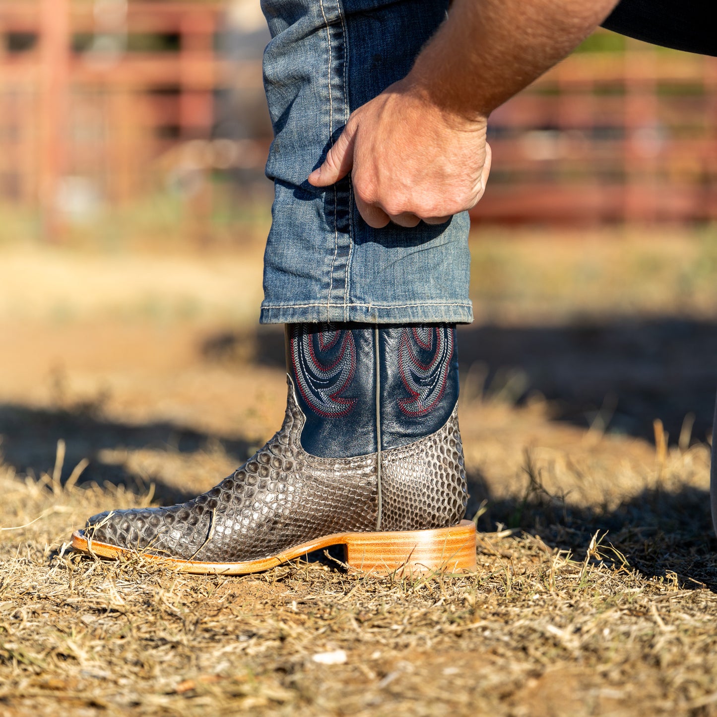 Men's Pacific Sueded Exotic Western Boots