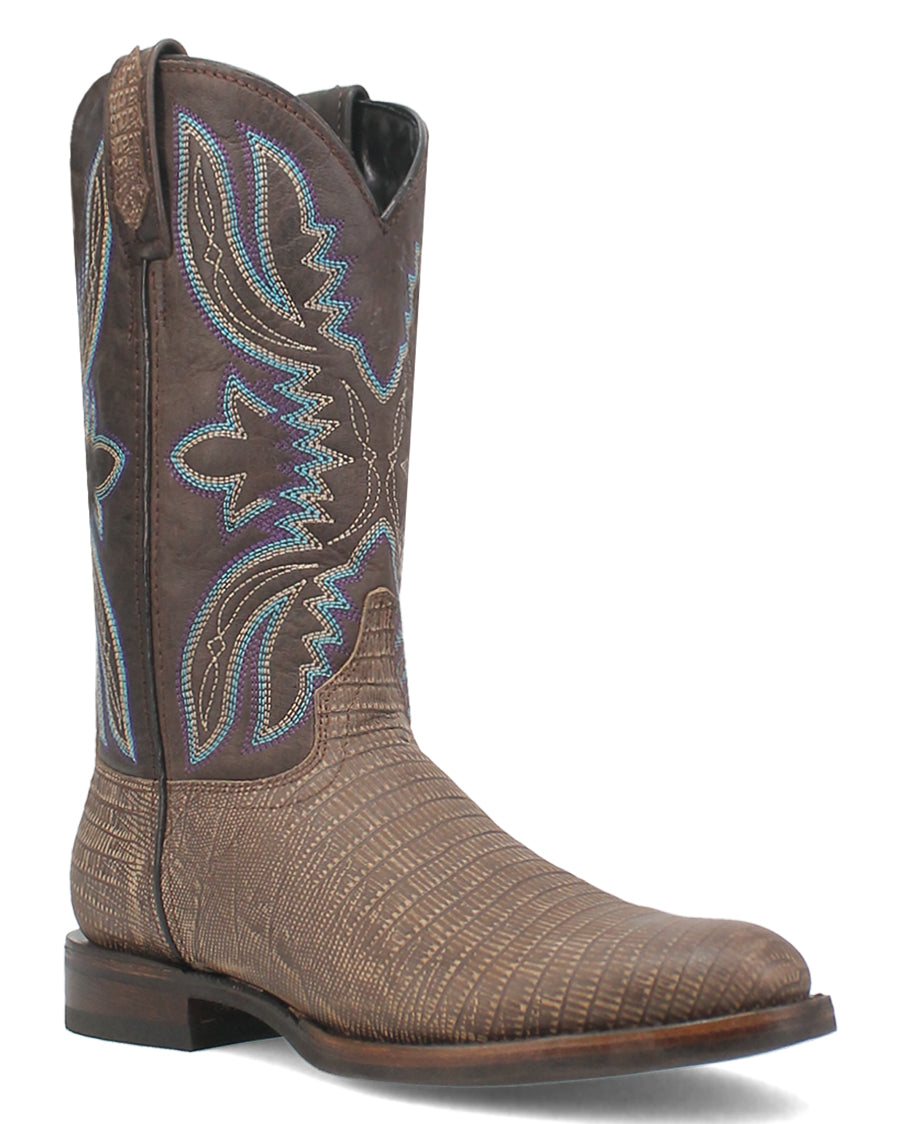 Men's Saw Buck Lizard Print Western Boots