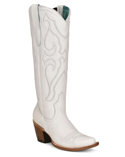 Women's Solid Embroidery Tall Top Western Boots