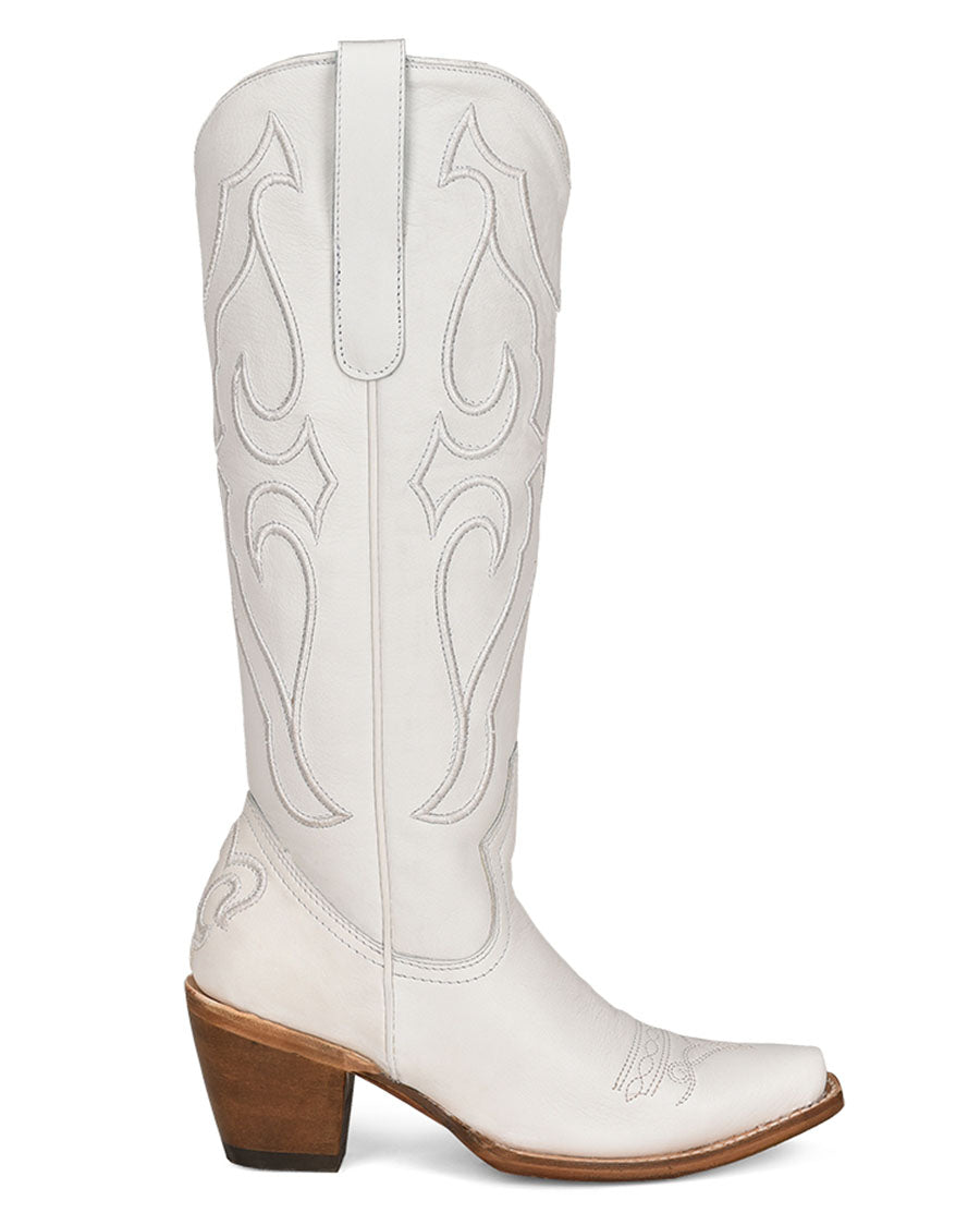 Women's Solid Embroidery Tall Top Western Boots