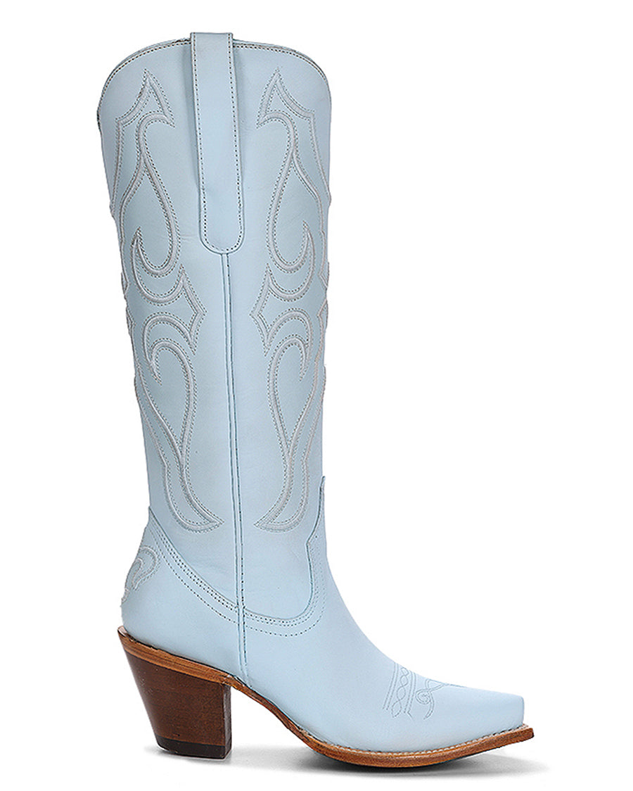 Women's Solid Embroidery Tall Top Western Boots