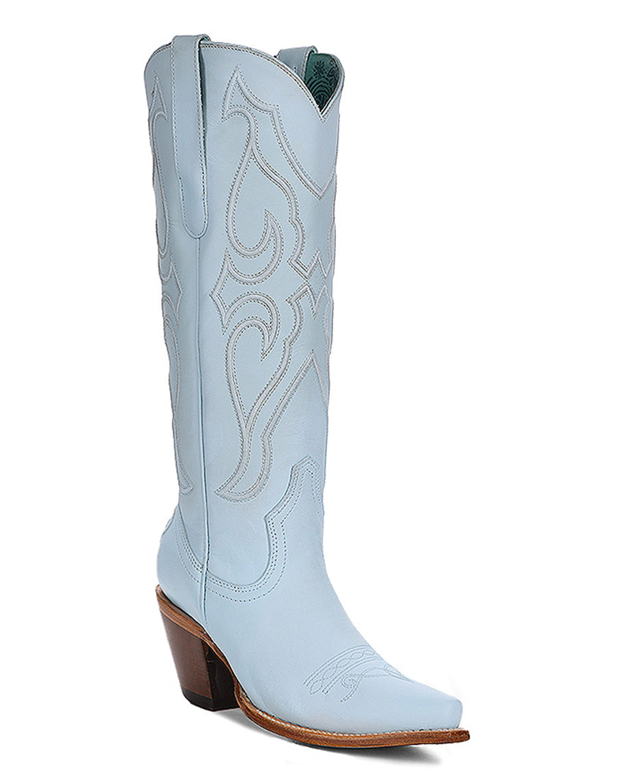 Women's Solid Embroidery Tall Top Western Boots