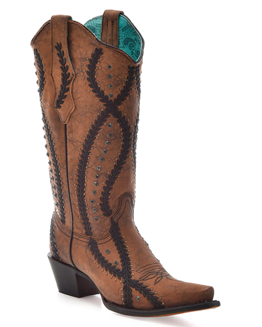 Women's Embroidery Crystals & Studs Western Boots