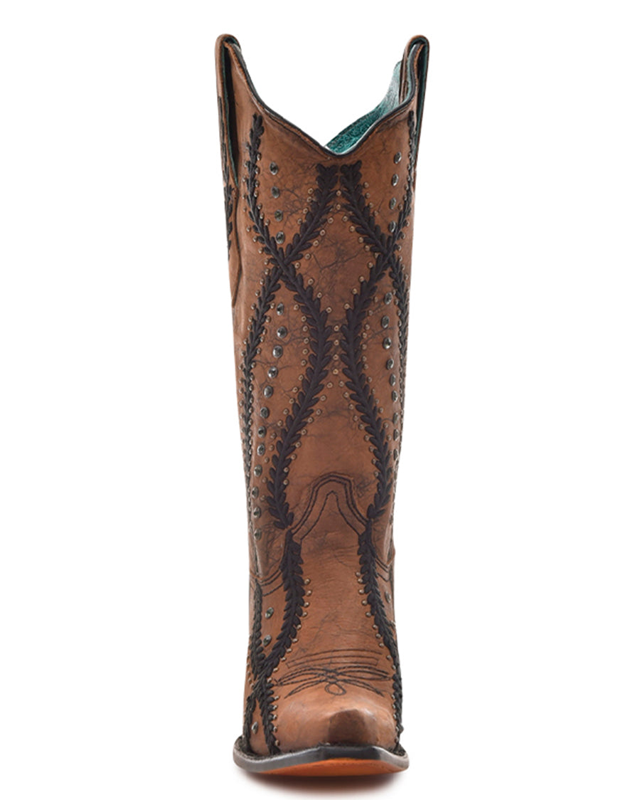 Women's Embroidery Crystals & Studs Western Boots