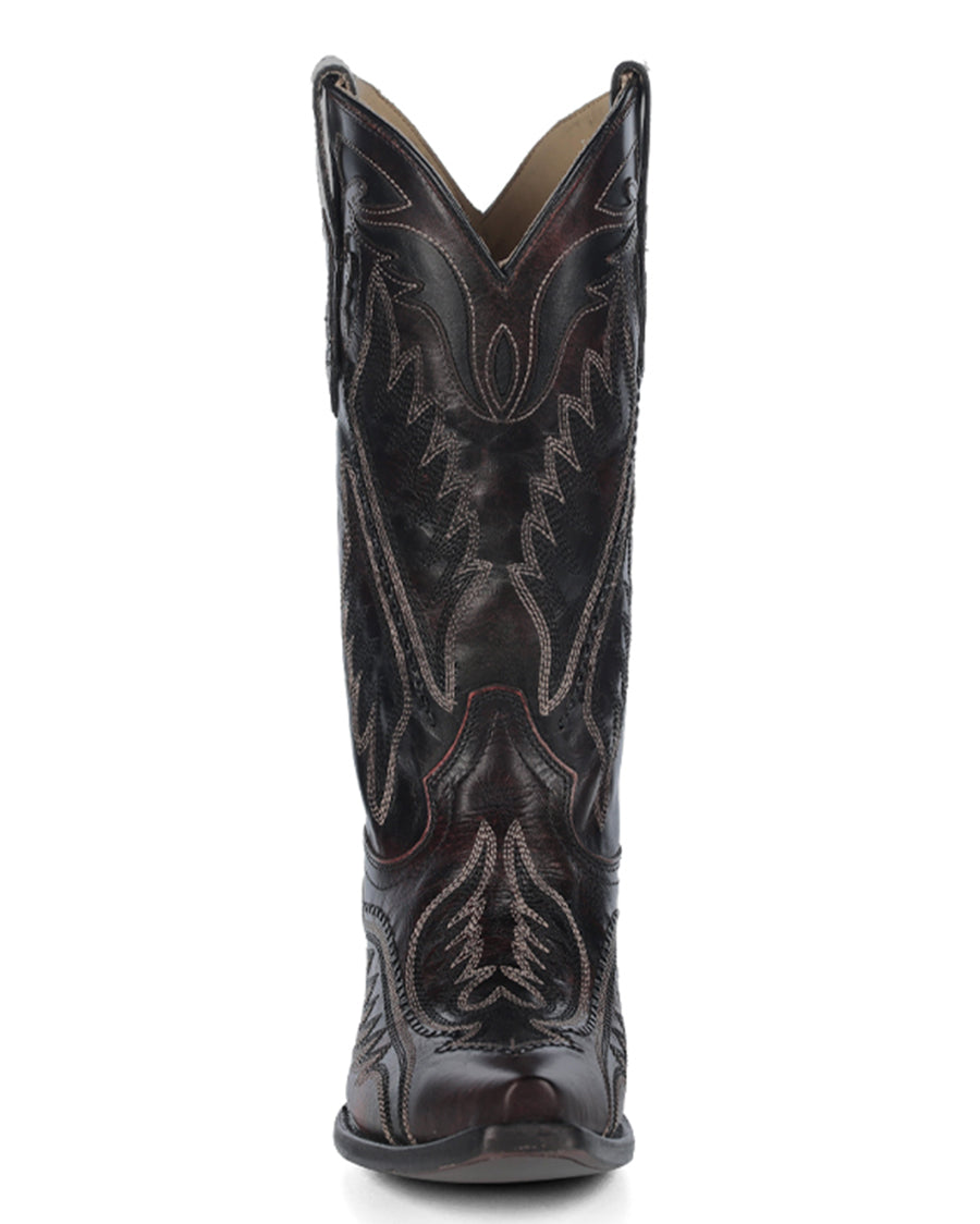 Men's Woven Inlay Embroidered Western Boots