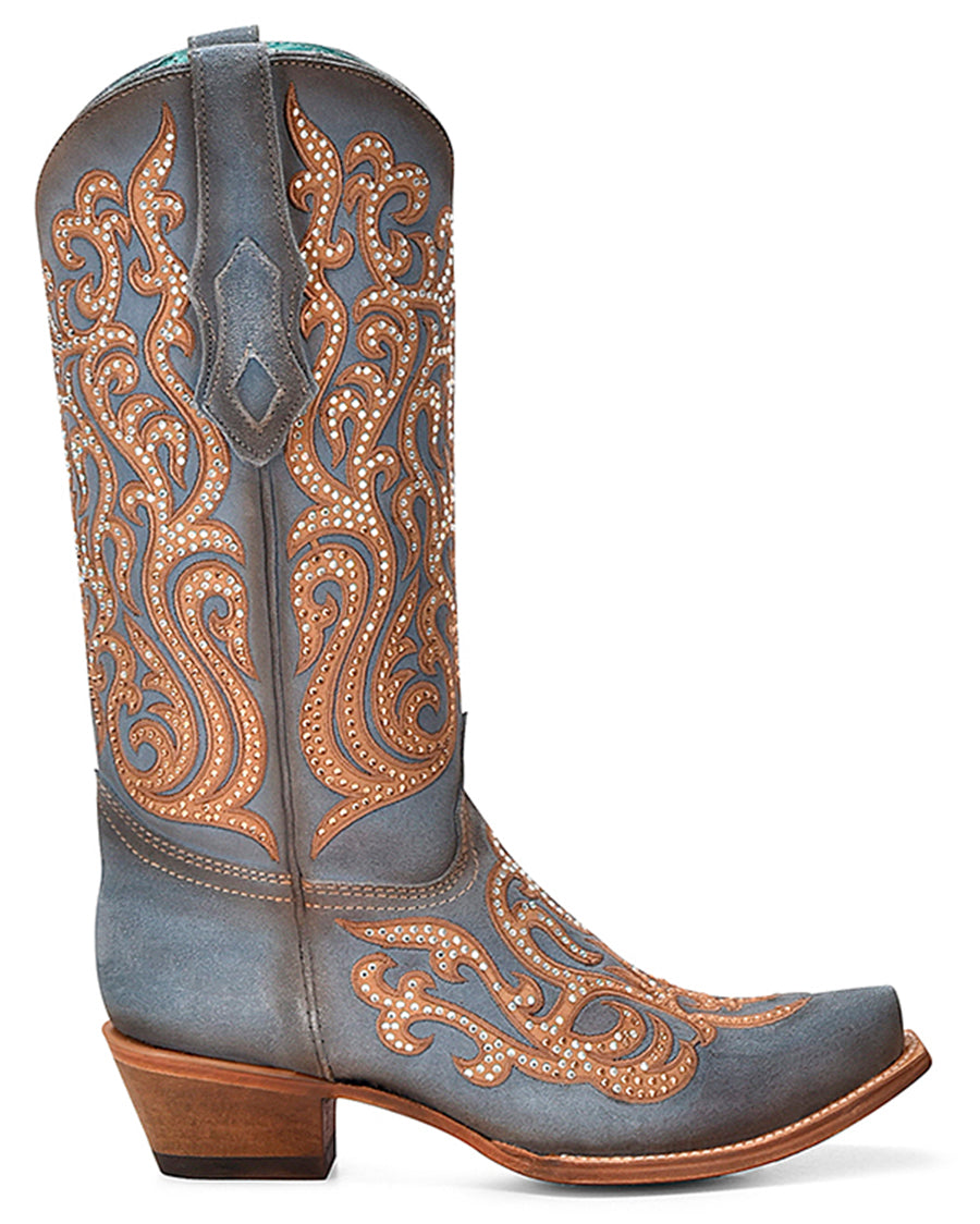 Women's Crystal Overlay Western Boots