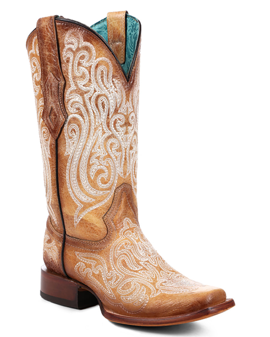 Women's Luminescent Embroidery Western Boots