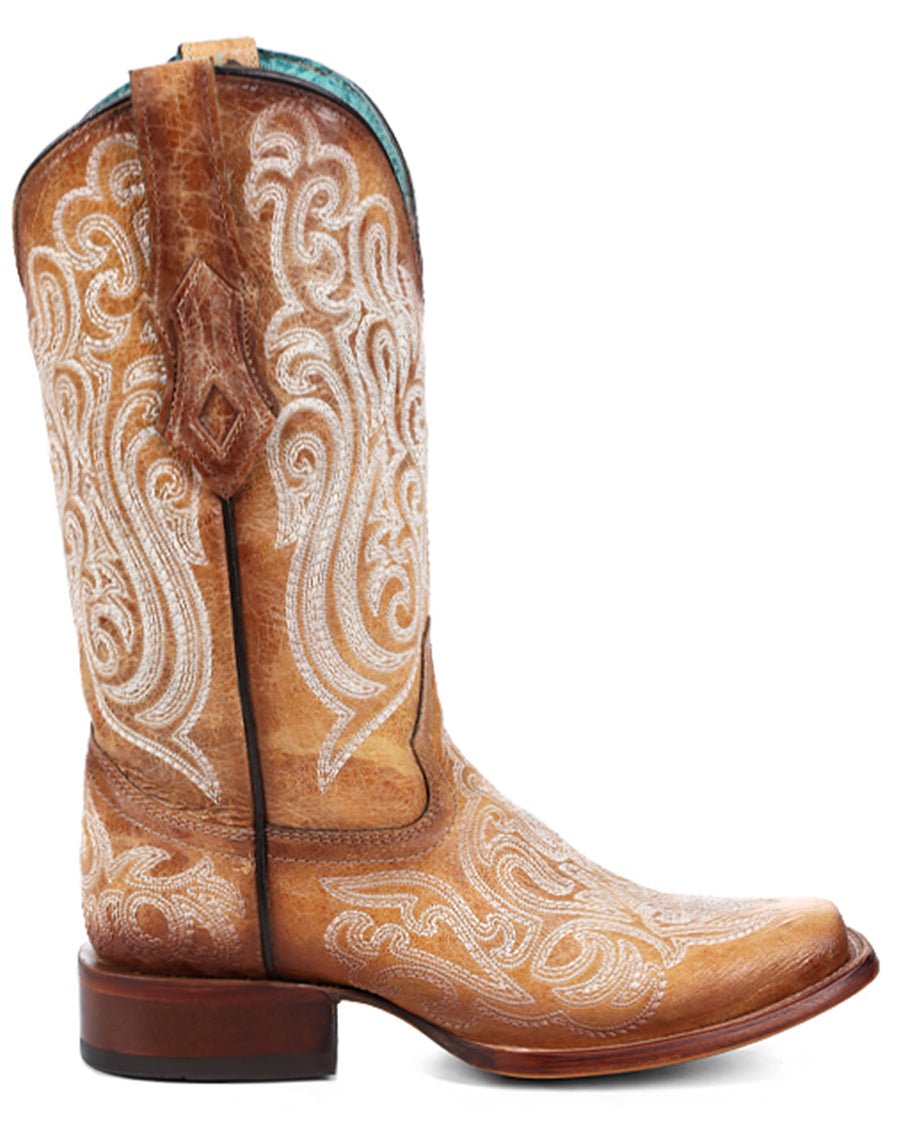 Women's Luminescent Embroidery Western Boots