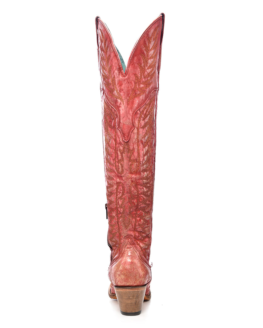 Women's Distressed Embroidered Tall Top Western Boots