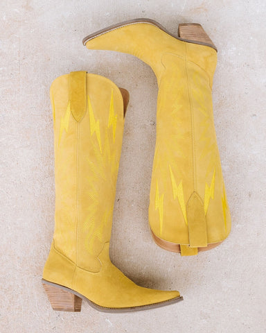 yellow western boots