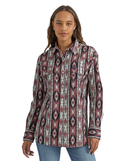 Women's Checotah Boyfriend Western Snap Shirt