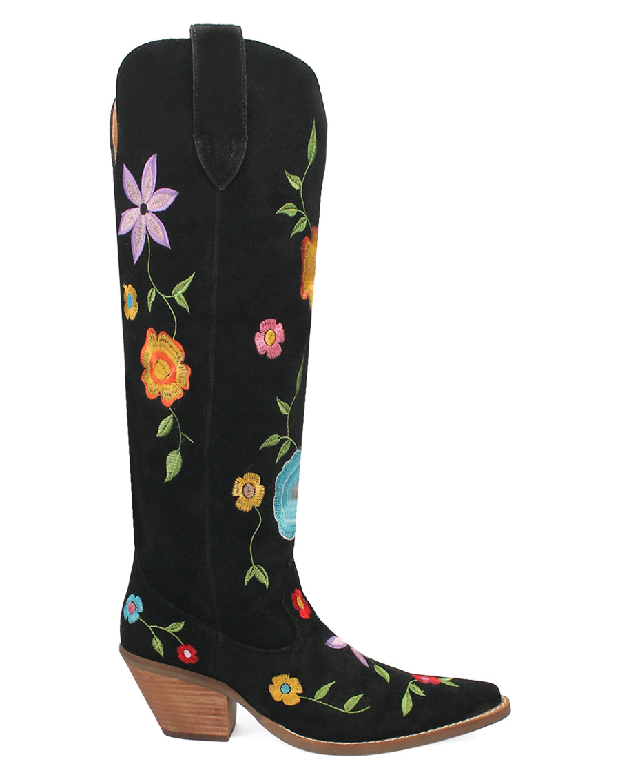 Women's Flower Power Suede Western Boots