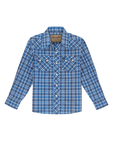 Boys' Retro Western Snap Plaid Shirt