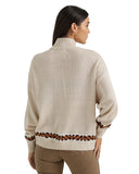 Women's Retro Western Vintage Quarter Zip Relaxed Sweater