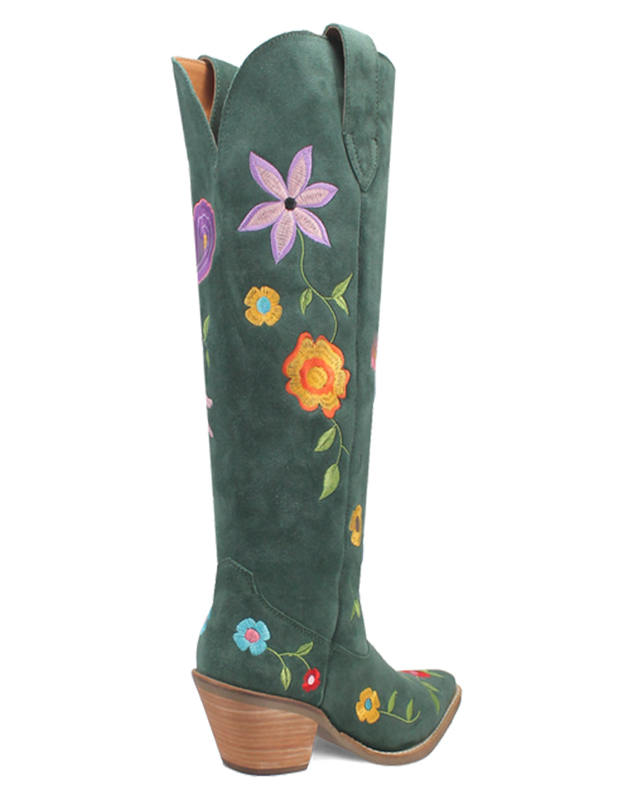 Women's Flower Power Suede Western Boots