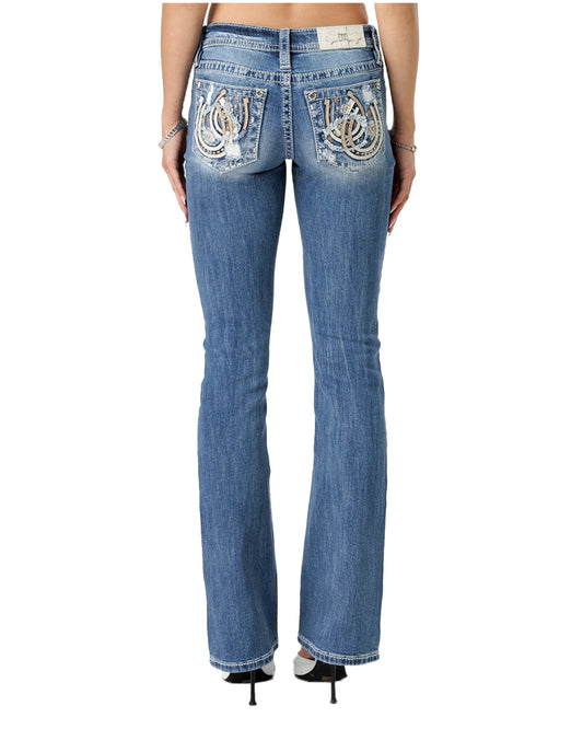 Women's Neutral Blues Horseshoe Bootcut Jeans